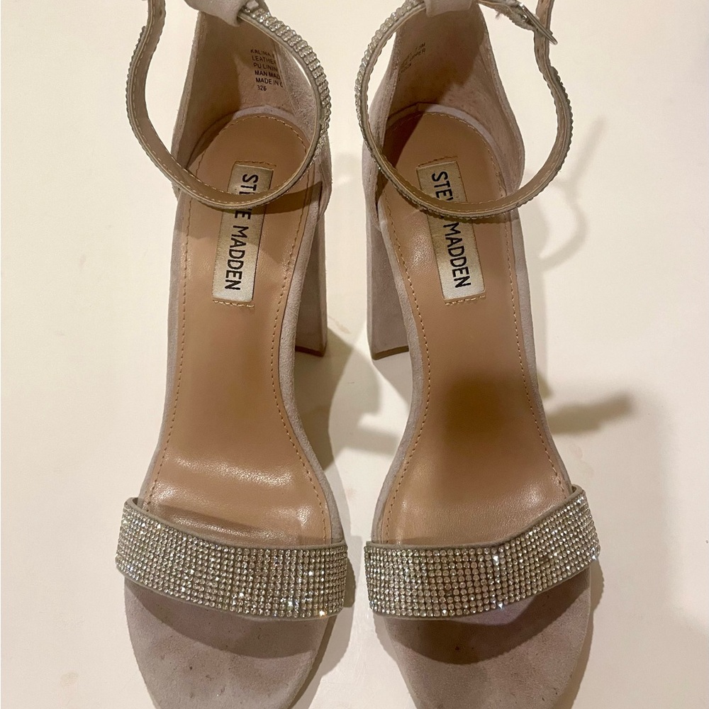 Steve Madden Faux Suede Taupe Heels